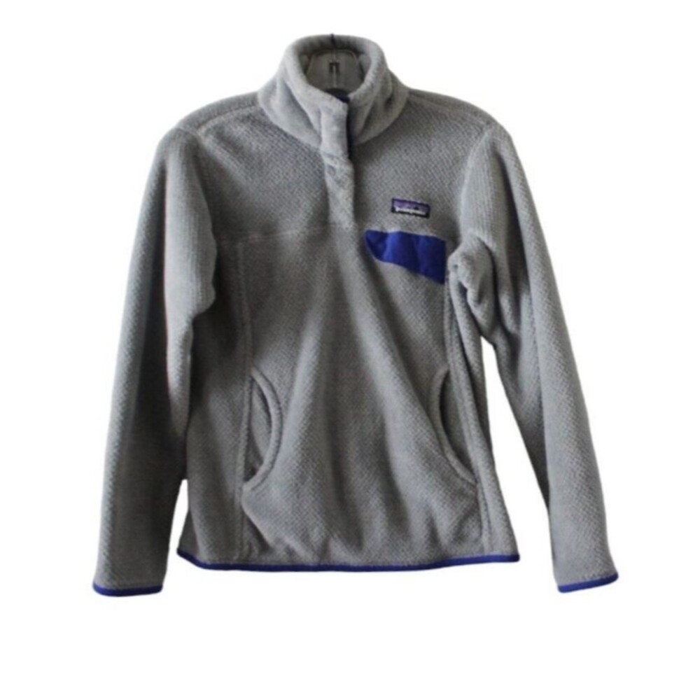 Patagonia Sweater Turtleneck Womens Size XS  Gray Half Snap